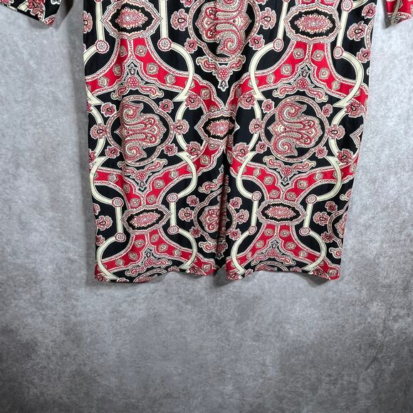 Jude Connally Shirt Dress Womens Large Black Red Floral Long Sleeves Button Up - Picture 3 of 8